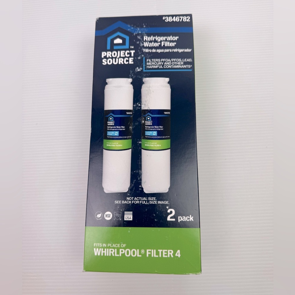 Project Source 3846782 M-2-2 Fridge Water Filter Whirlpool Filter 4 - 2 Pack